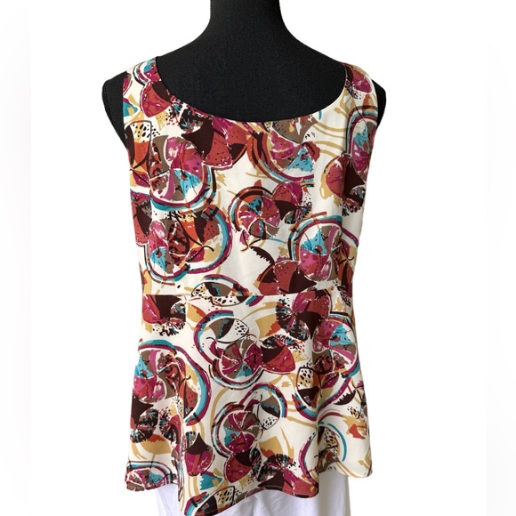 Madison Women’s Studio Sleeveless Browns Geometric Print Fully Lined Side Zipper - Picture 5 of 7